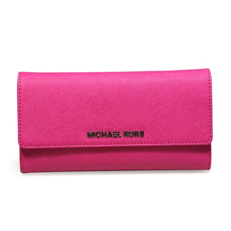 Michael Kors Jet Set Travel Checkbook Wallet Fuschia